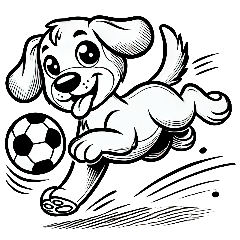 En charmerende hund der spiller med sin bold